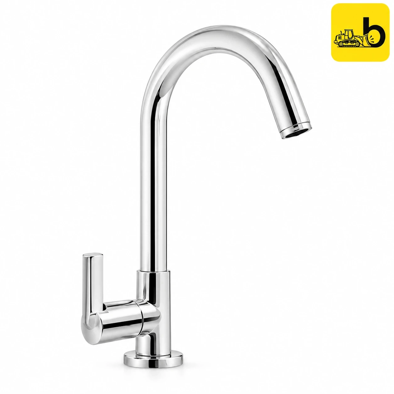 Johnson Bathware Alpha Swan Neck Pillar Cock - T8904CB - Chrome
