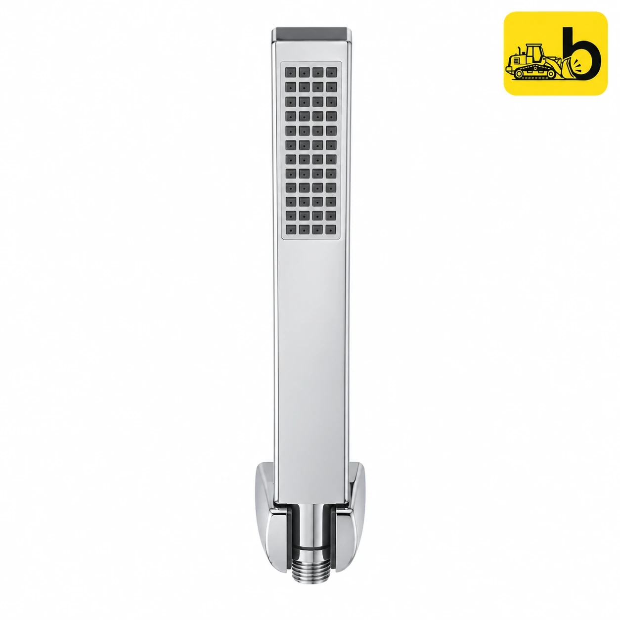 Johnson Bathware Single Flow Square Hand Shower with 1.5m Hose and Hook - S0046C - Chrome