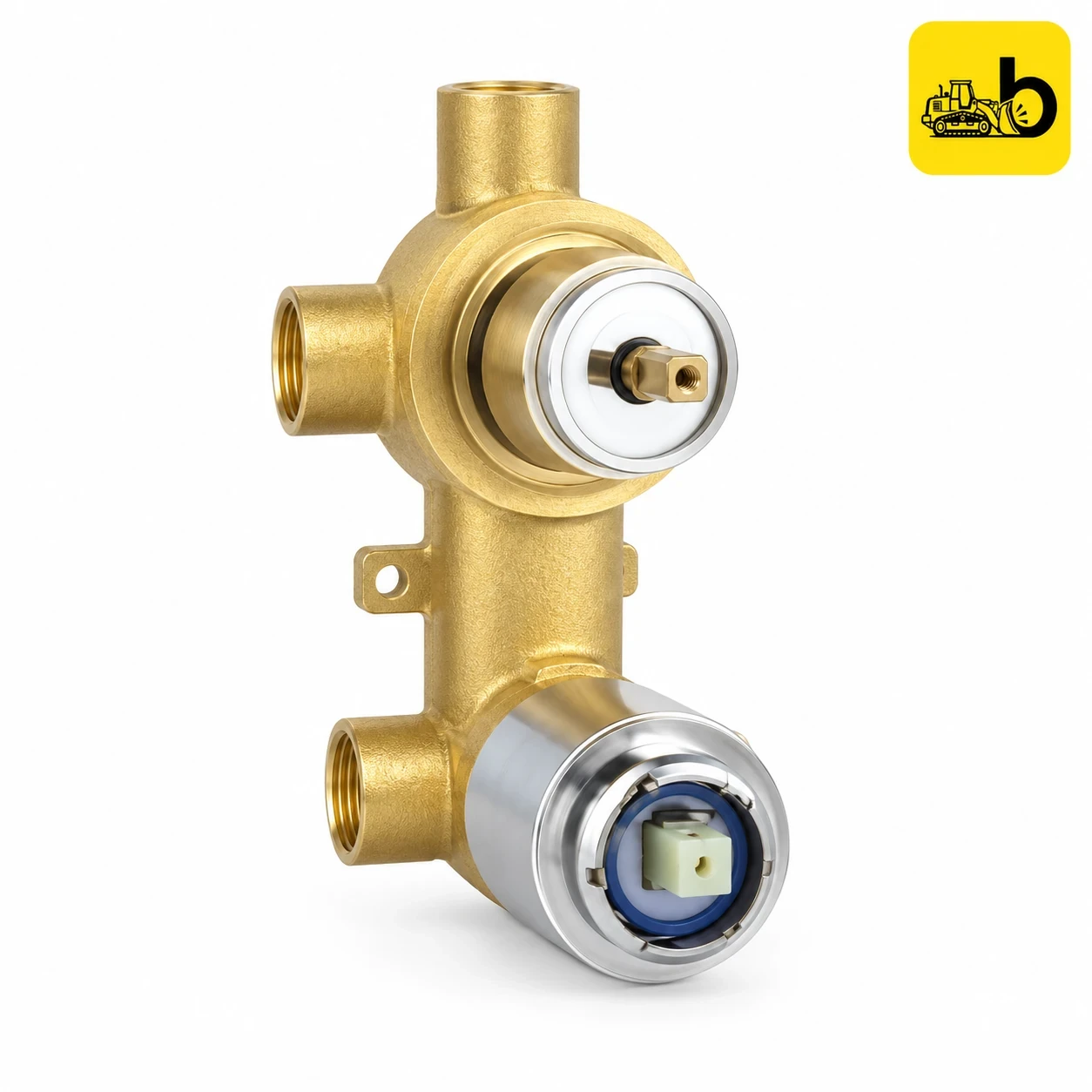 Johnson Bathware SLCD High Flow 3 Way Diverter Body - T0044CB - Brass
