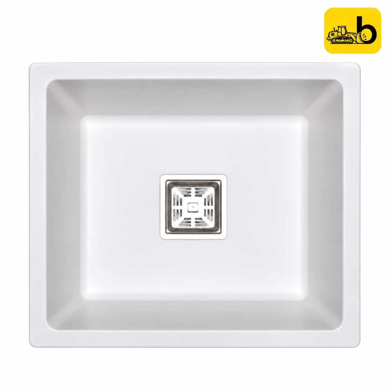 Johnson Bathware Qubix Quartz Kitchen Sink with Waste Coupling - K050204WQ - White