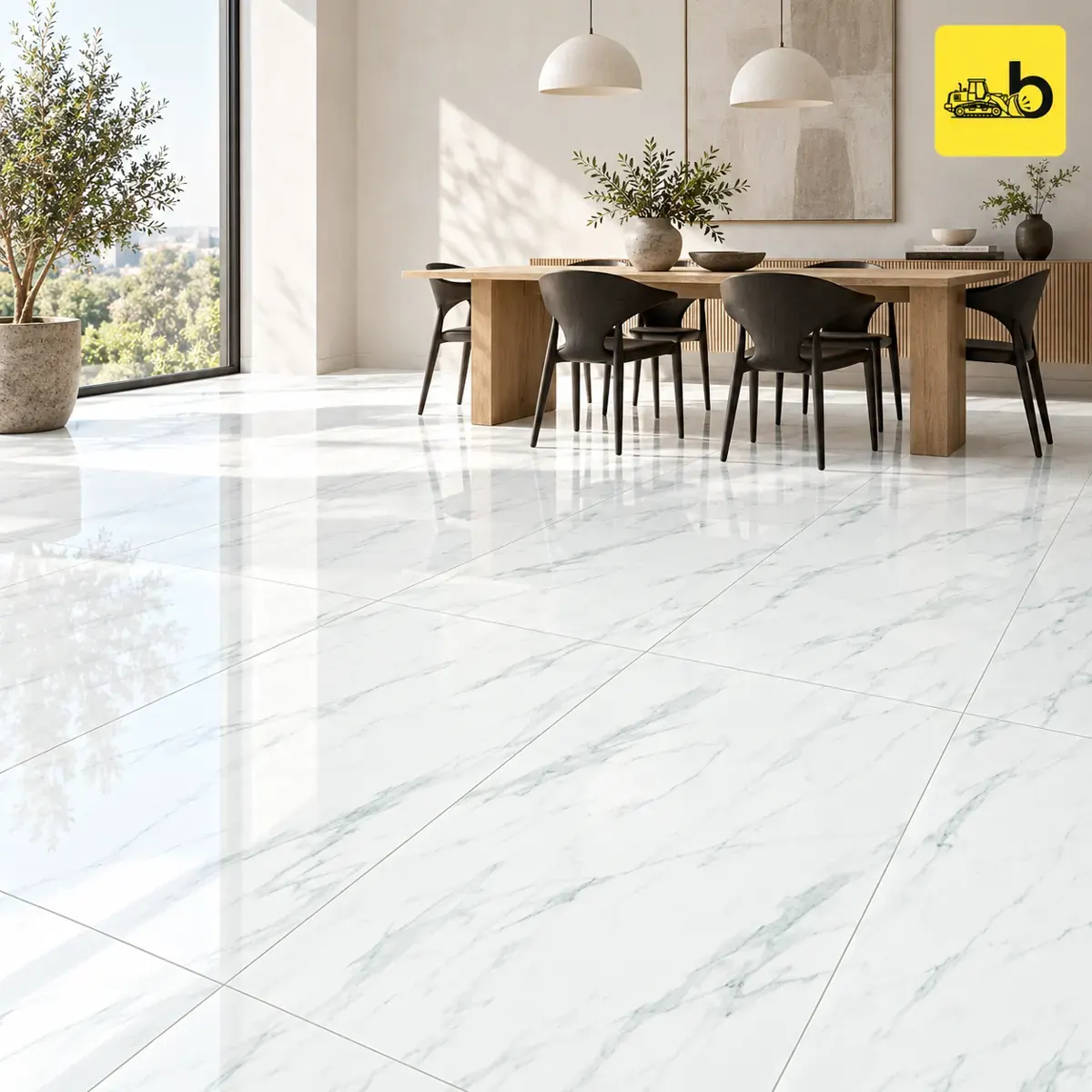 NITCO Bianco Alasmo – Glossy Tile 600 × 1200 mm