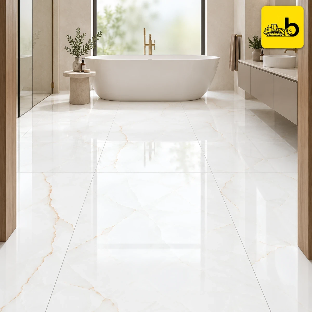 NITCO Spider White Onyx – Glossy Tile 600 × 1200 mm
