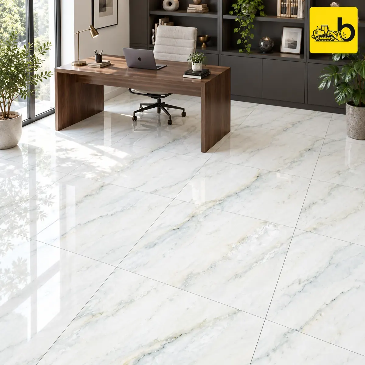 NITCO Elegant White – Glossy Tile 600 × 1200 mm