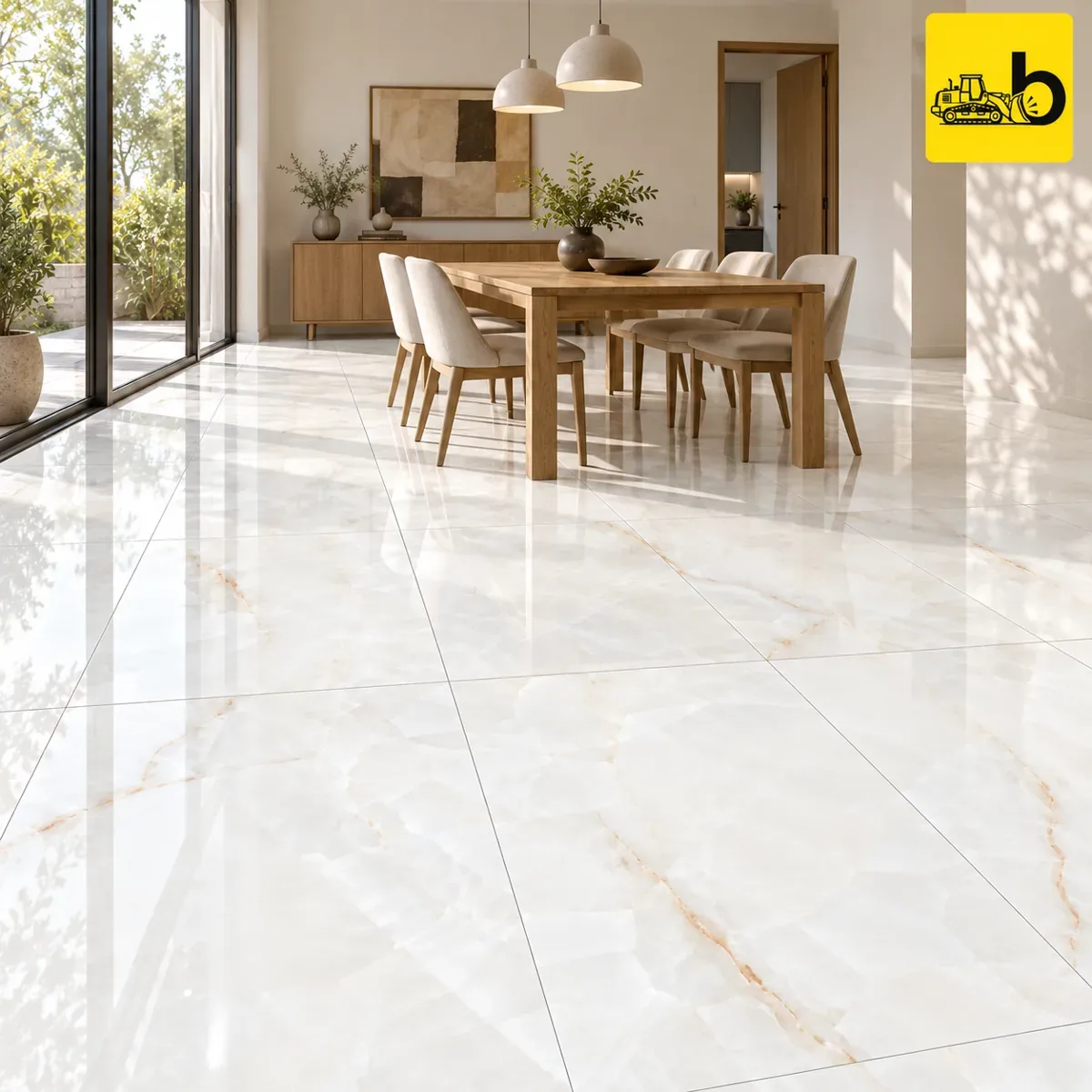 NITCO Onyx Crystal White – Glossy Tile 600 × 1200 mm