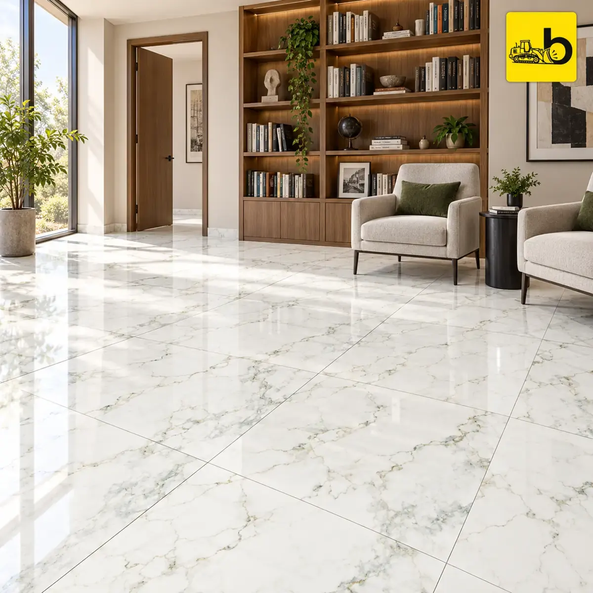 NITCO Escona White – Glossy Tile 600 × 1200 mm