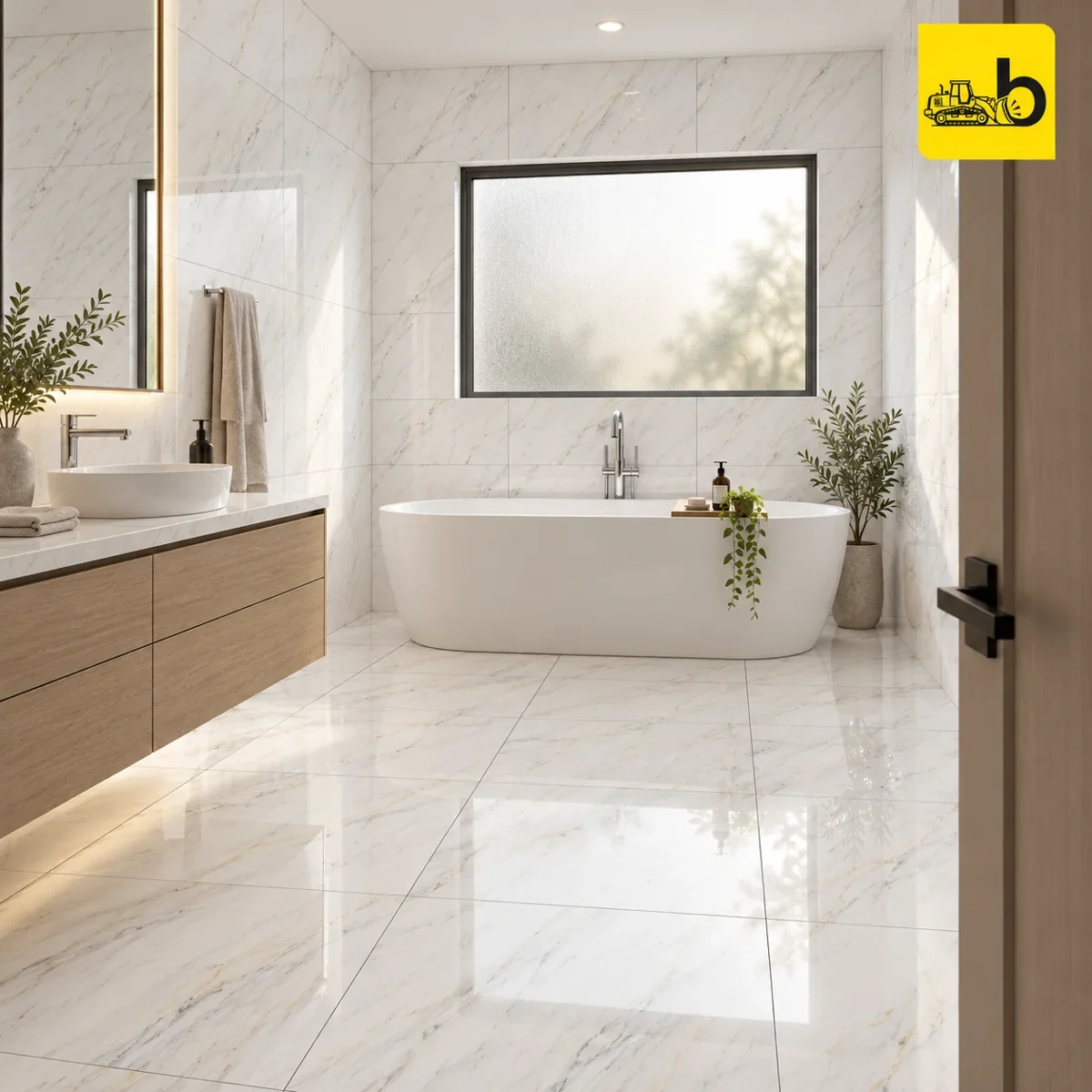 NITCO Afyra White – Glossy Tile 600 × 1200 mm
