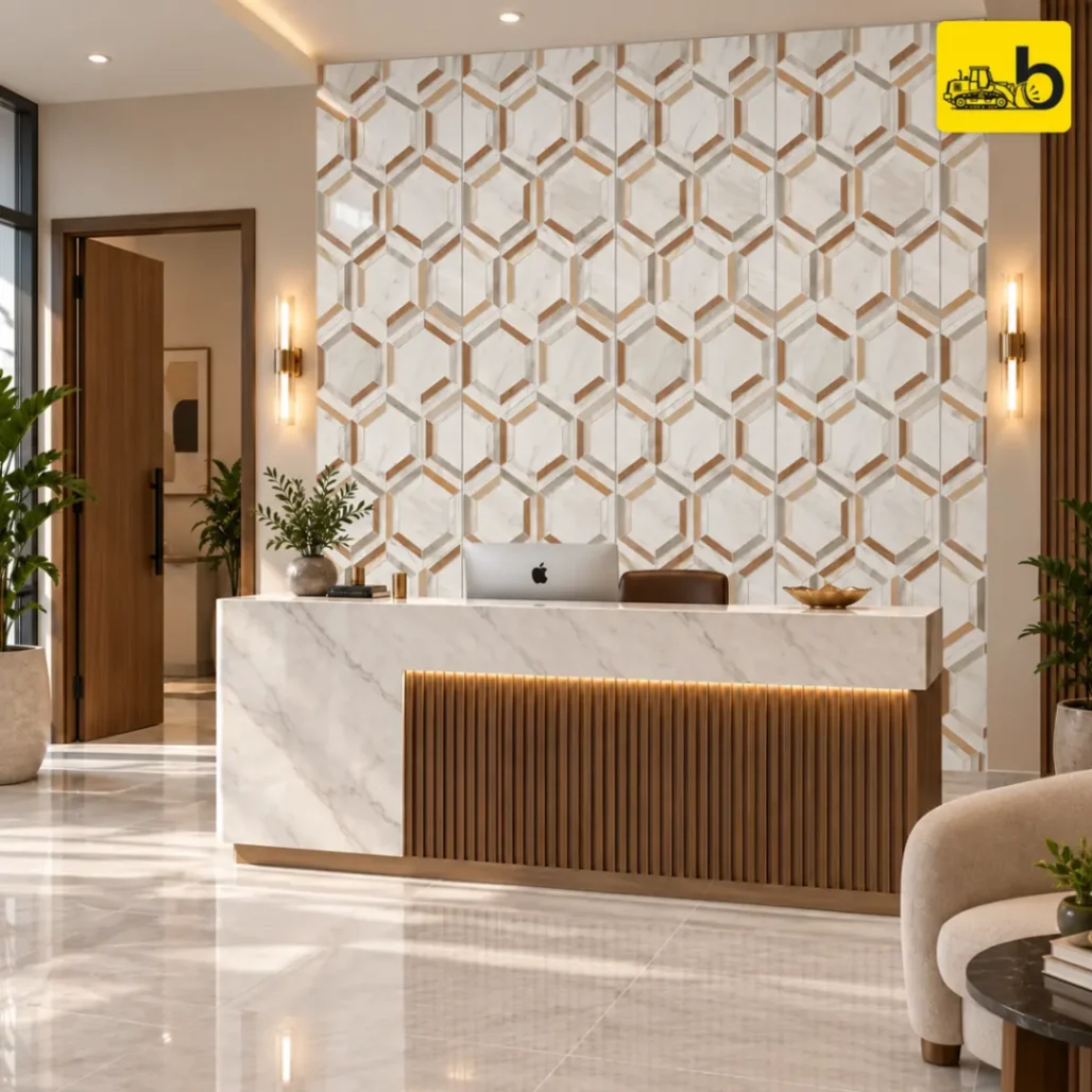 NITCO Afyra White Decor – Glossy Tile 600 × 1200 mm