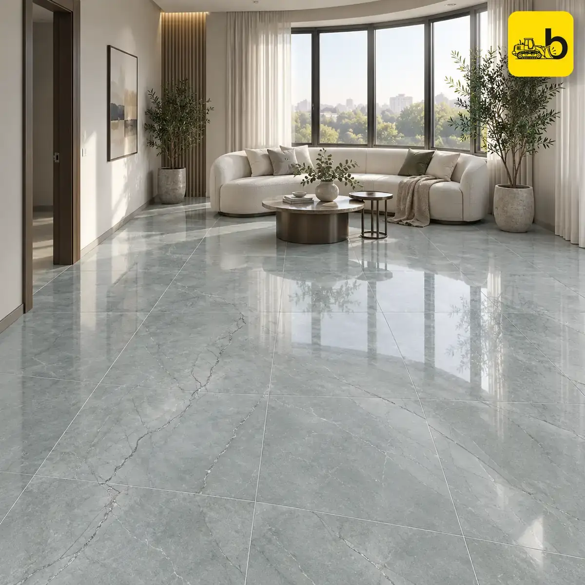 NITCO Water Cloudy Grey – Glossy Tile 600 × 1200 mm