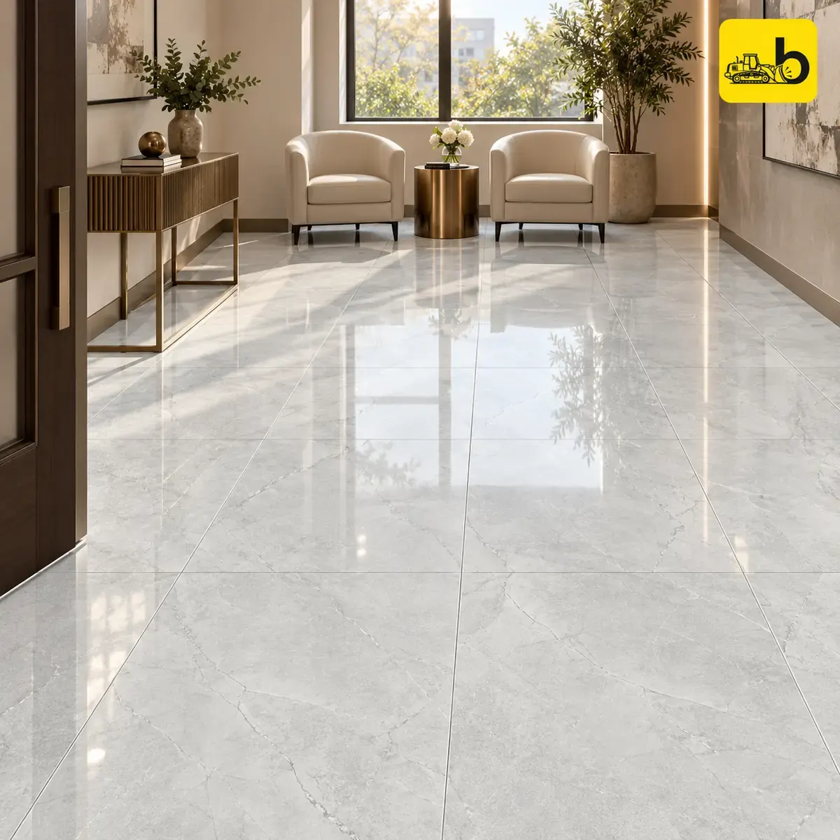 NITCO Water Cloudy Silver – Glossy Tile 600 × 1200 mm