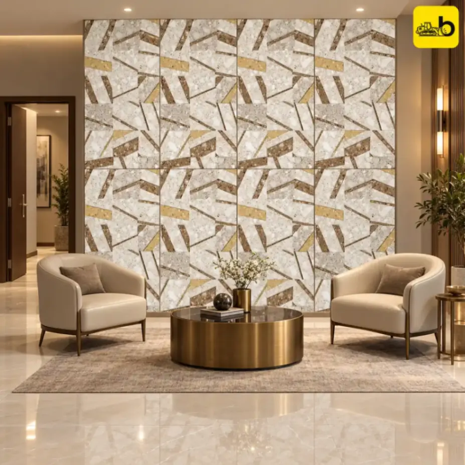 NITCO Concord Beige Decor – Glossy Tile 600 × 1200 mm