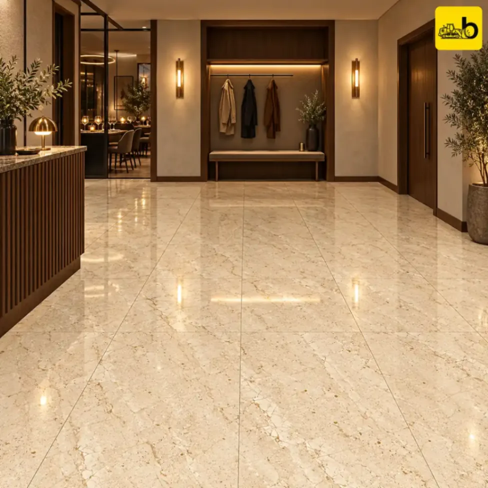 NITCO Olimpia Beige – Glossy Tile 600 × 1200 mm