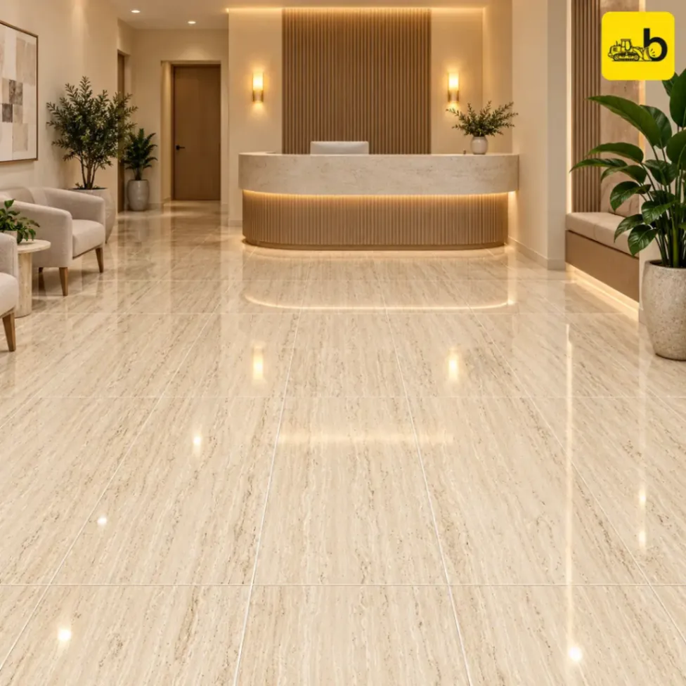 NITCO Travertine Carolina – Glossy Tile 600 × 1200 mm