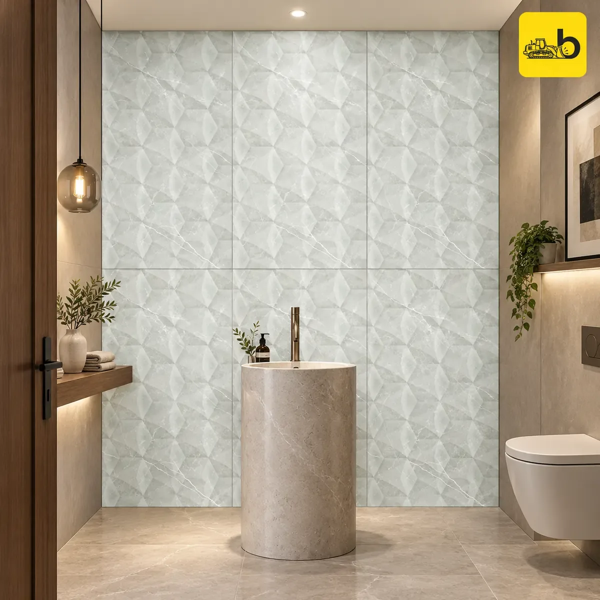 NITCO Calcite Frost Decore – Carving Tile 600 × 1200 mm