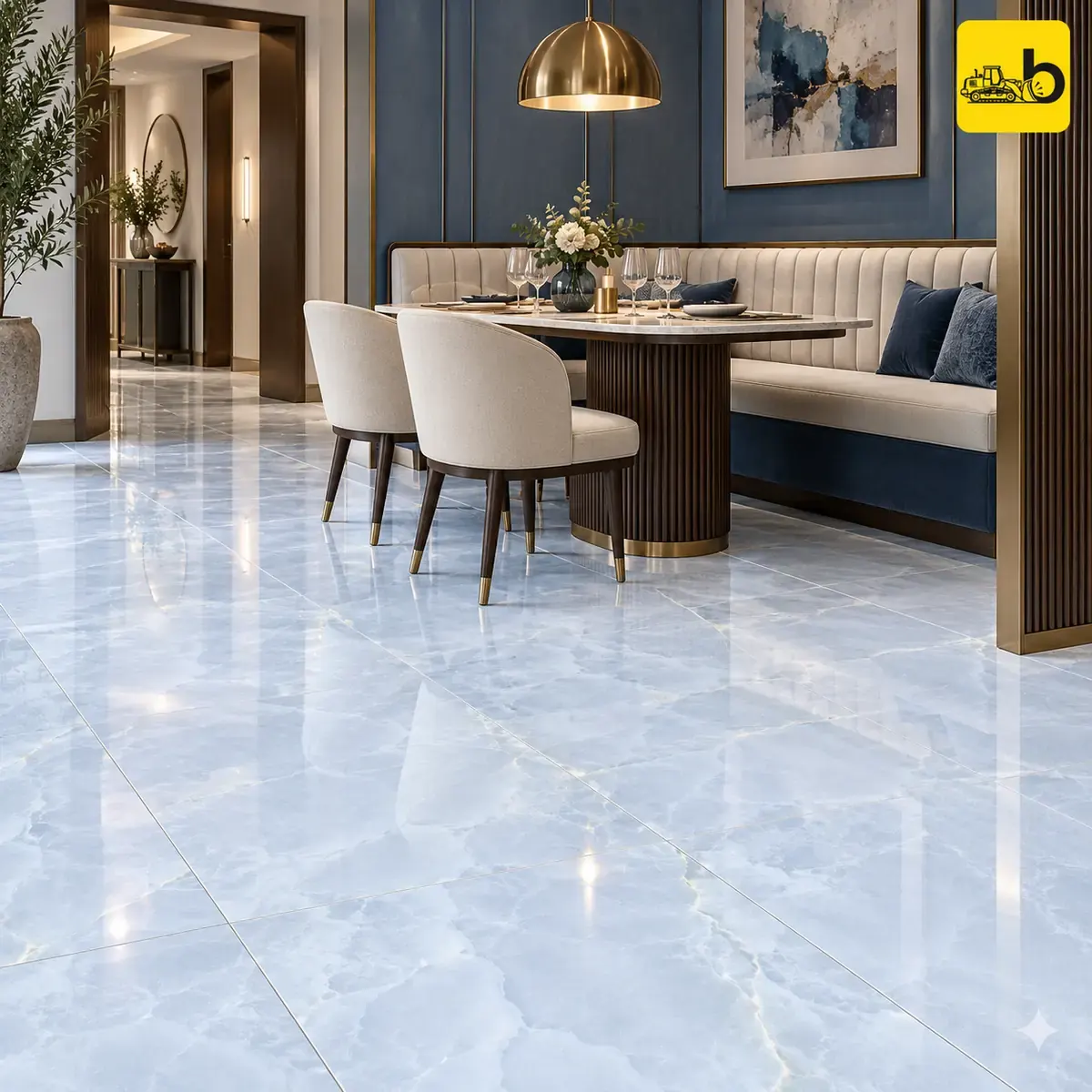 NITCO Jade Onyx Azul – Glossy Tile 600 × 1200 mm