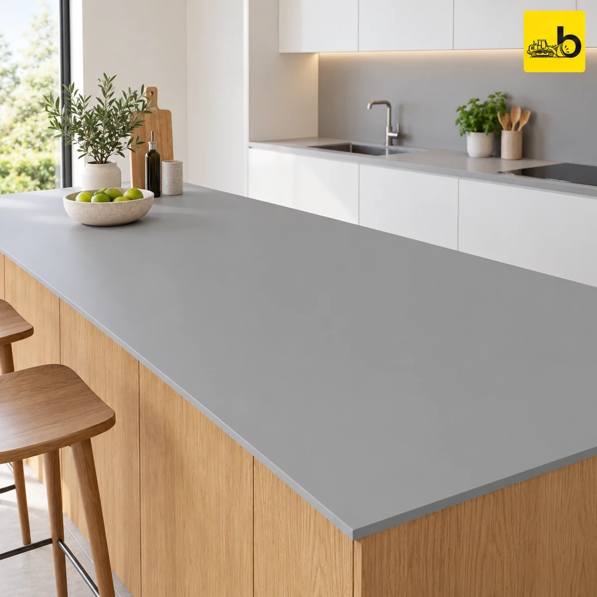 NITCO Elementra Monolith Silver – Glossy Full Body Slab 800 × 2400 × 15 mm