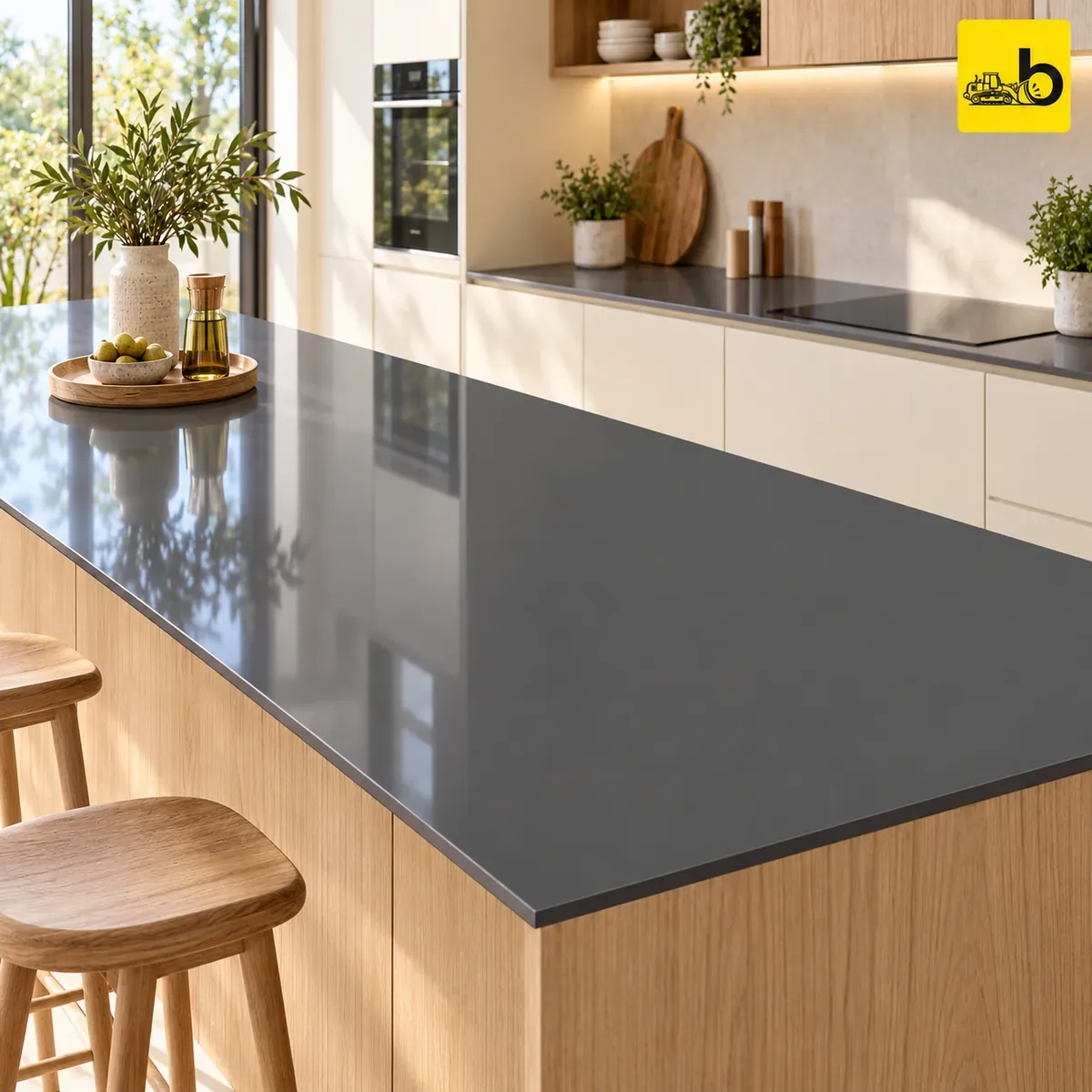 NITCO Elementra Monolith Ashen – Glossy Full Body Slab 800 × 2400 × 15 mm