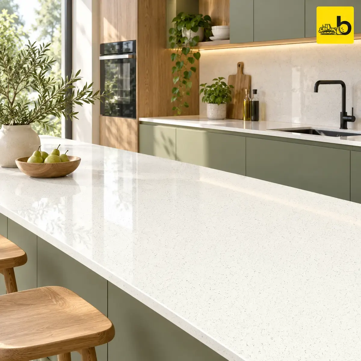 NITCO Elementra Constel Snow – Glossy Full Body Slab 800 × 2400 × 15 mm