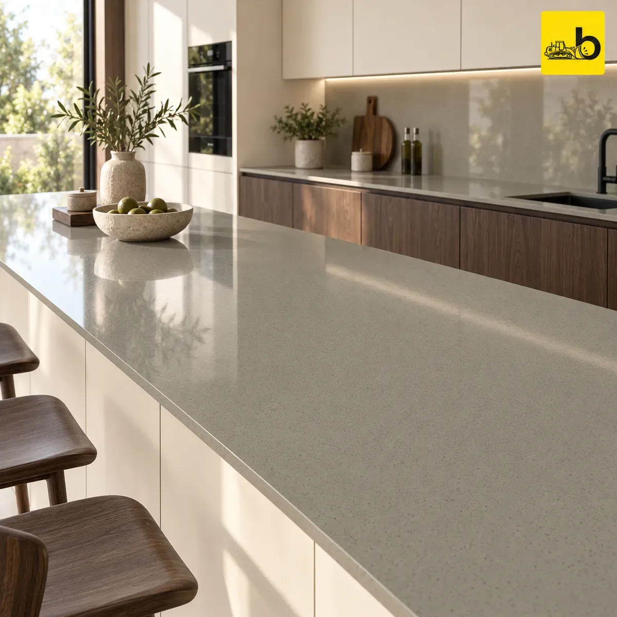 NITCO Elementra Constel Olive – Glossy Full Body Slab 800 × 2400 × 15 mm