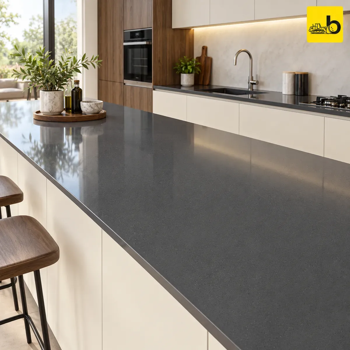 NITCO Elementra Constel Charcoal – Glossy Full Body Slab 800 × 2400 × 15 mm
