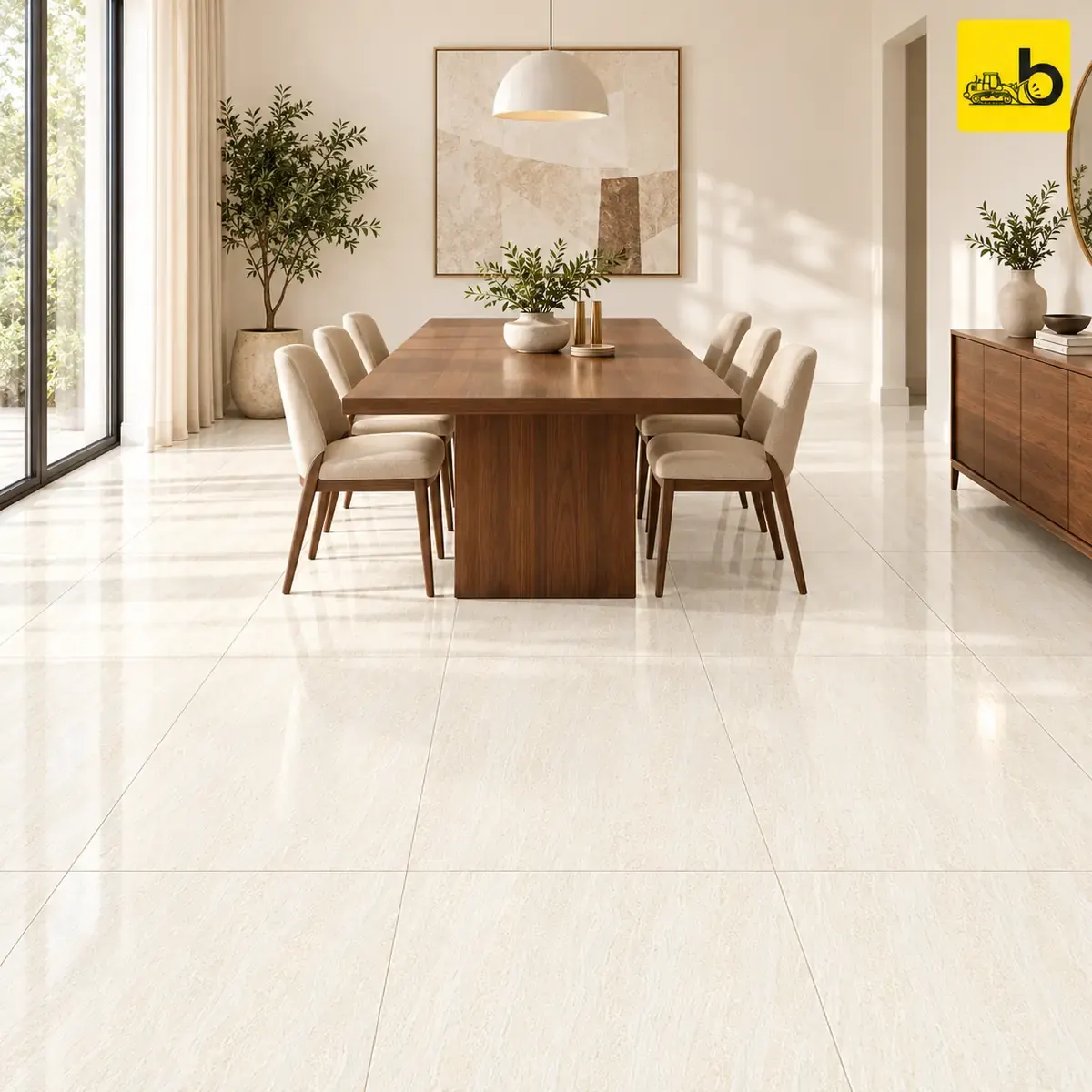 NITCO Eterno Crema – Glossy Double Charge Vitrified Tile 600 × 1200 mm