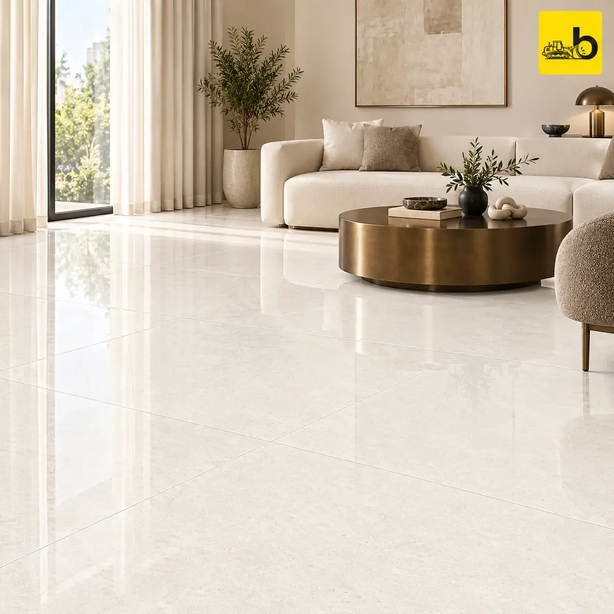 NITCO Tropicana White – Glossy Double Charge Vitrified Tile 800 × 800 mm