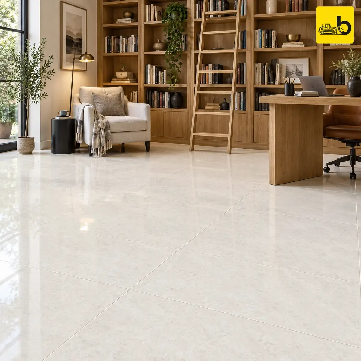 NITCO Amazone Ice – Glossy Double Charge Vitrified Tile 600 × 600 mm