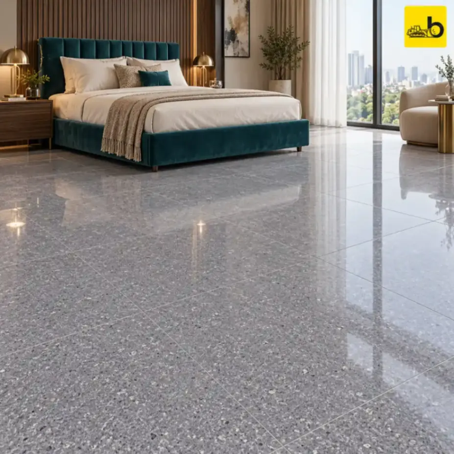 NITCO Endurance Gris – Glossy Double Charge Vitrified Tile 600 × 600 mm