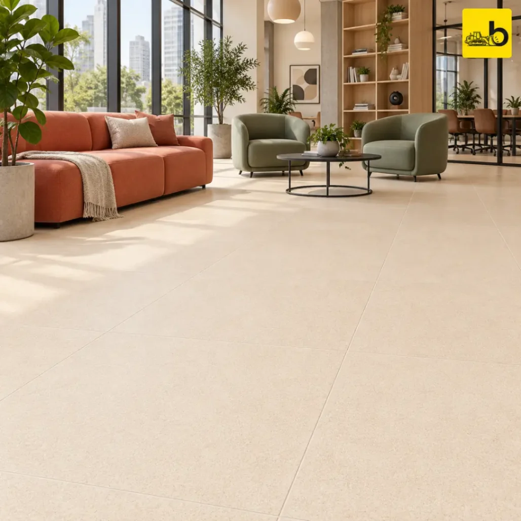 NITCO Stanstead Gold – Matte Full Body Vitrified Tile 600 × 600 mm