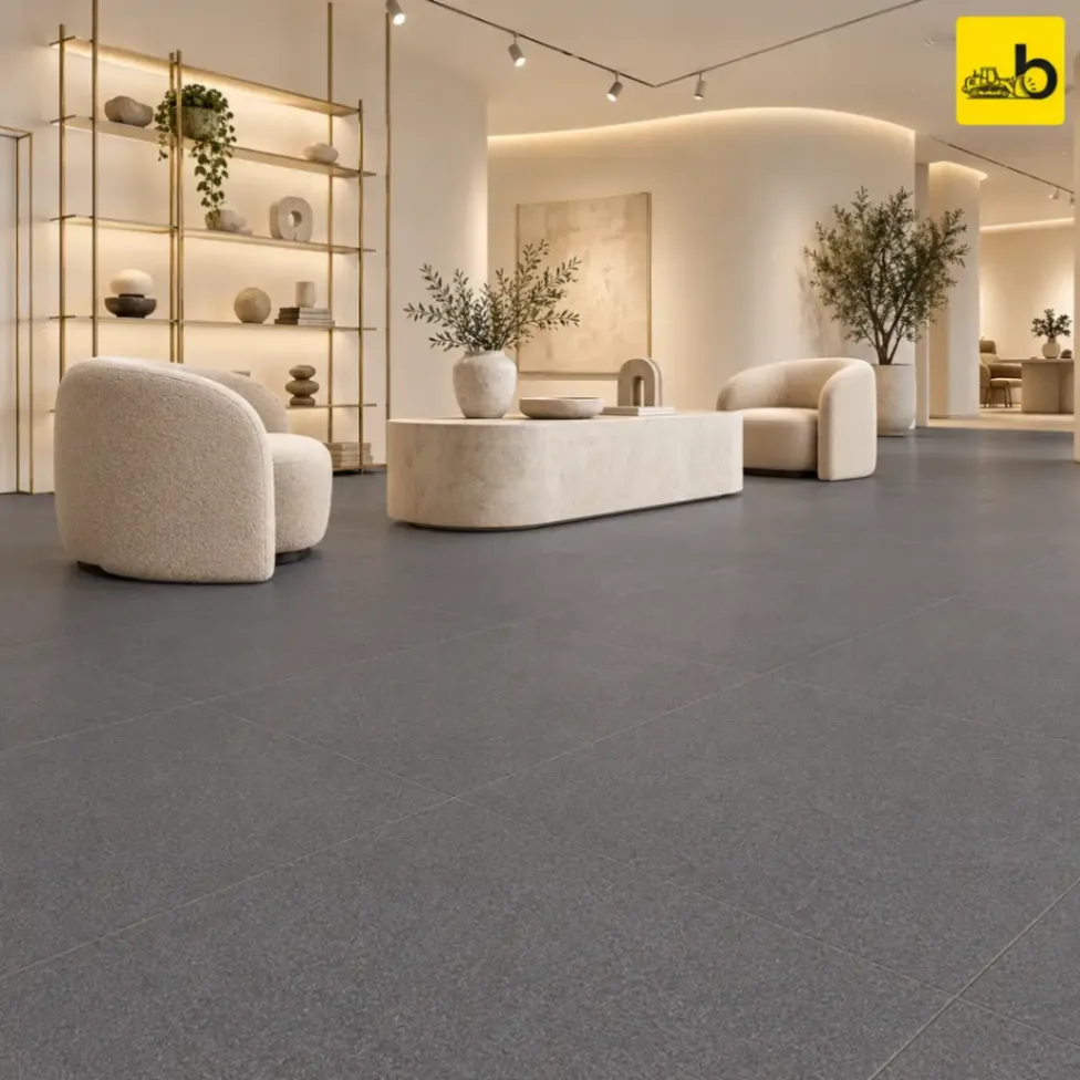 NITCO Stanstead Ebony – Matte Full Body Vitrified Tile 600 × 600 mm