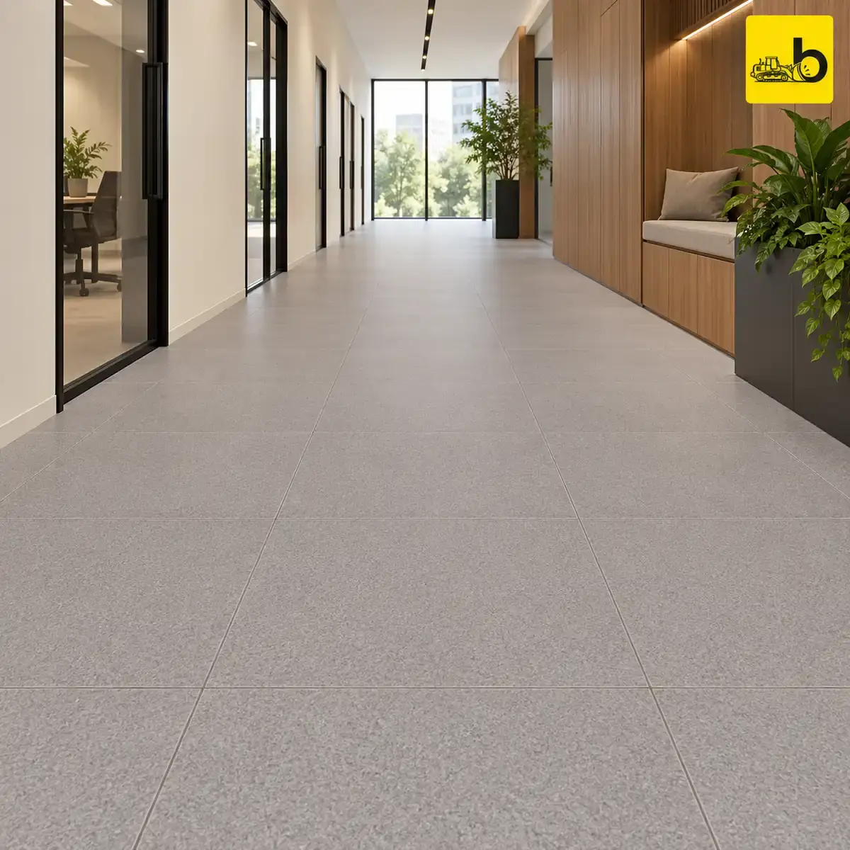 NITCO Stanstead Smoke – Matte Full Body Vitrified Tile 600 × 600 mm