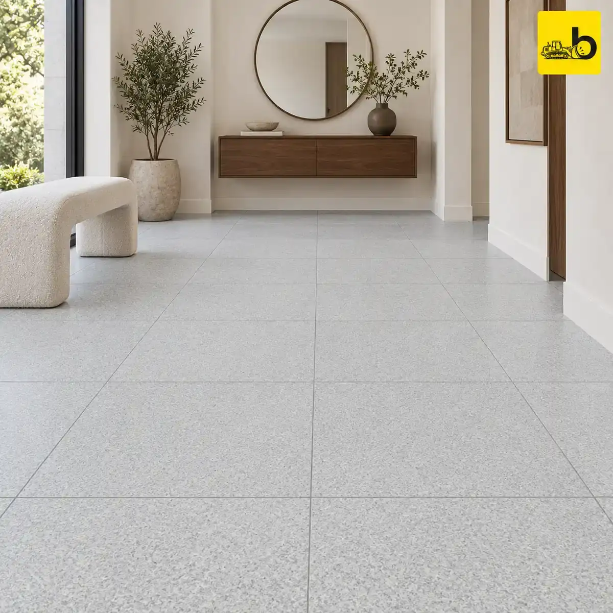NITCO Cognate Ash – Matte Full Body Vitrified Tile 600 × 600 mm