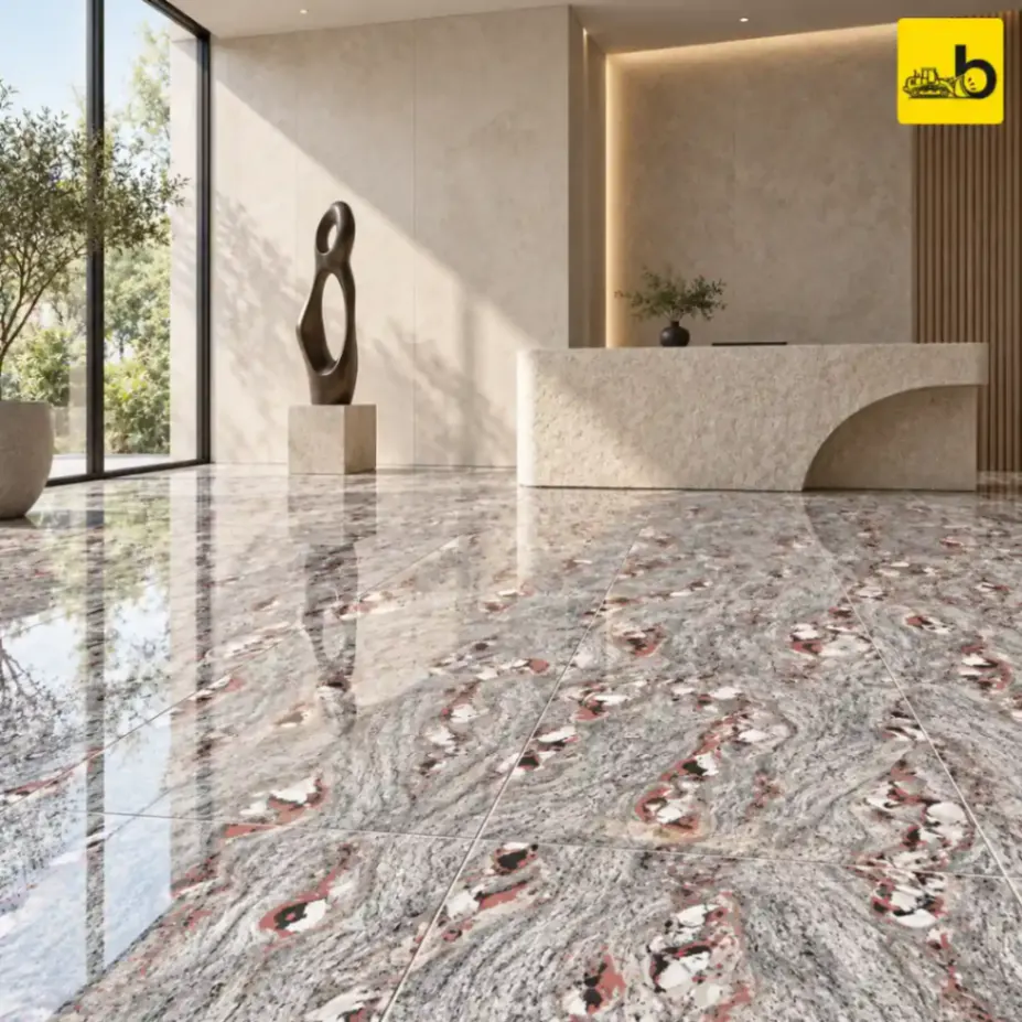 NITCO Hercules Magenta – Glossy Double Charge Vitrified Tile 600 × 1200 mm