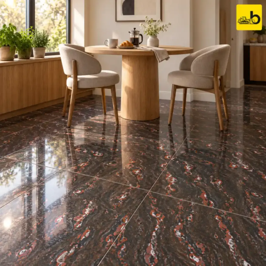 NITCO Hercules Lava – Glossy Double Charge Vitrified Tile 600 × 1200 mm
