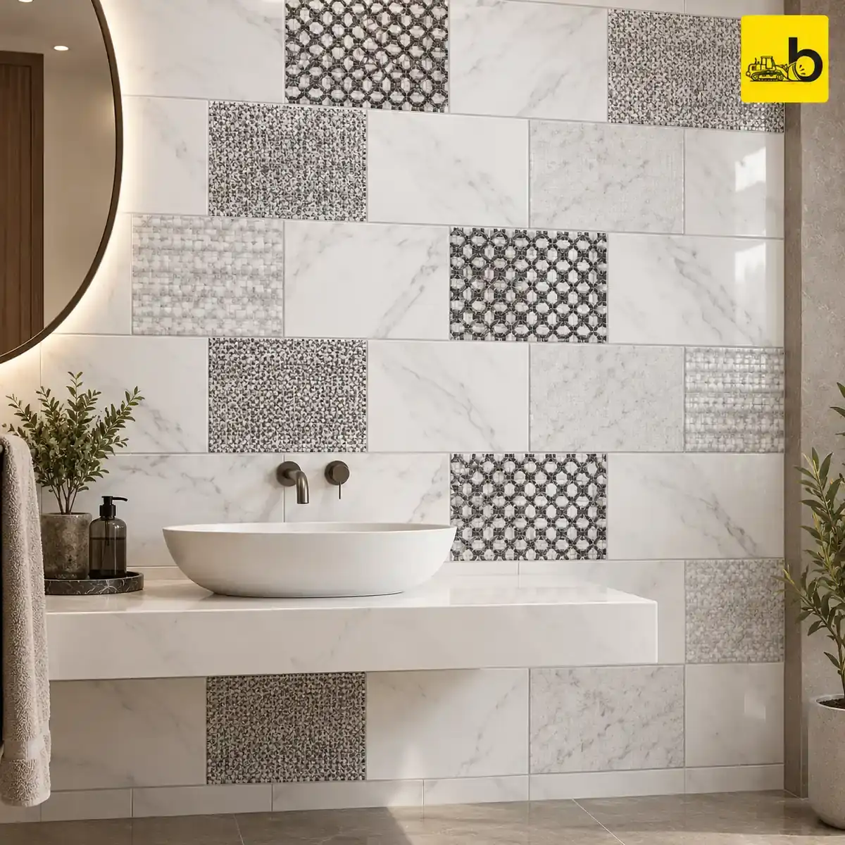 NITCO STATUARIO FRECCIA DECOR 2 Glossy Ceramic Wall Tile 300 × 600 mm
