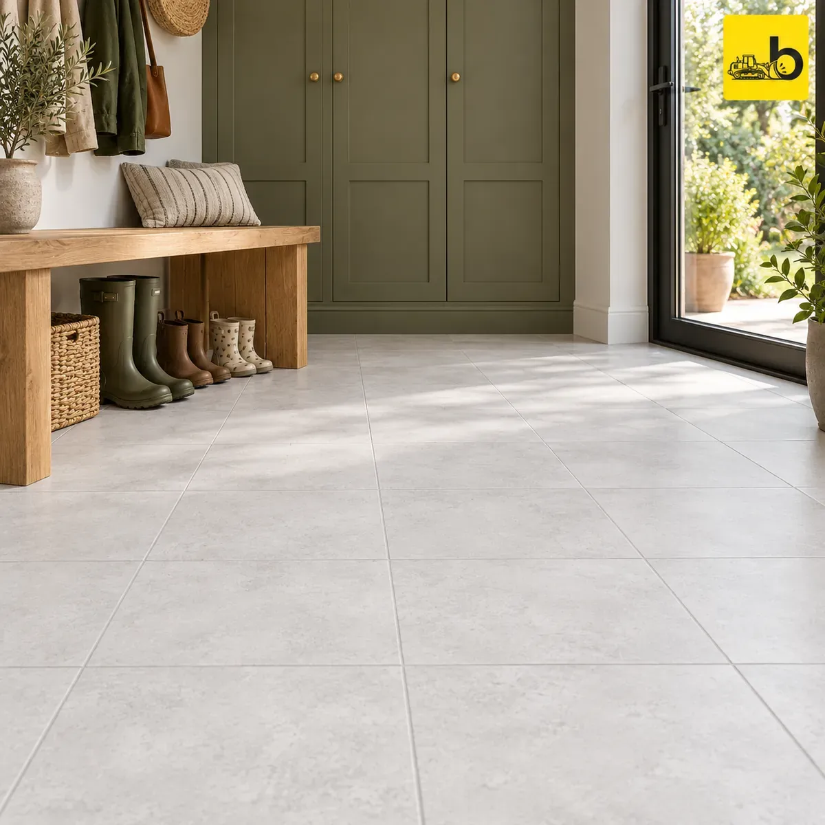 NITCO CRUST CEMENT GREY Satin Matte Ceramic Floor Tile 300 × 300 mm