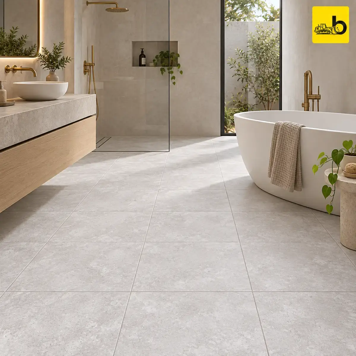 NITCO CRUST PESCO GREY Satin Matte Ceramic Floor Tile 300 × 300 mm