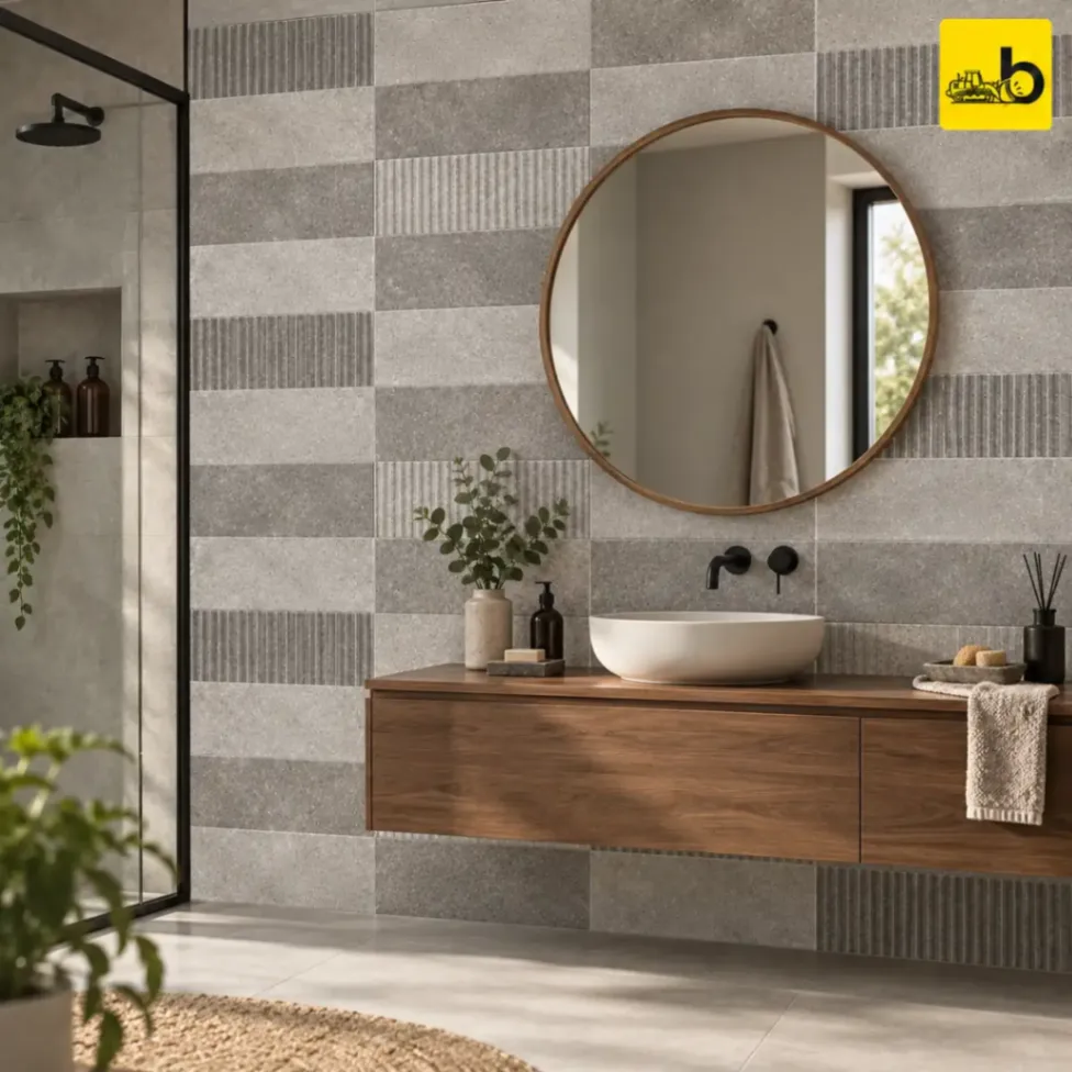 NITCO RECTUS GRIS DECOR Rustic Ceramic Wall Tile 300 × 600 mm