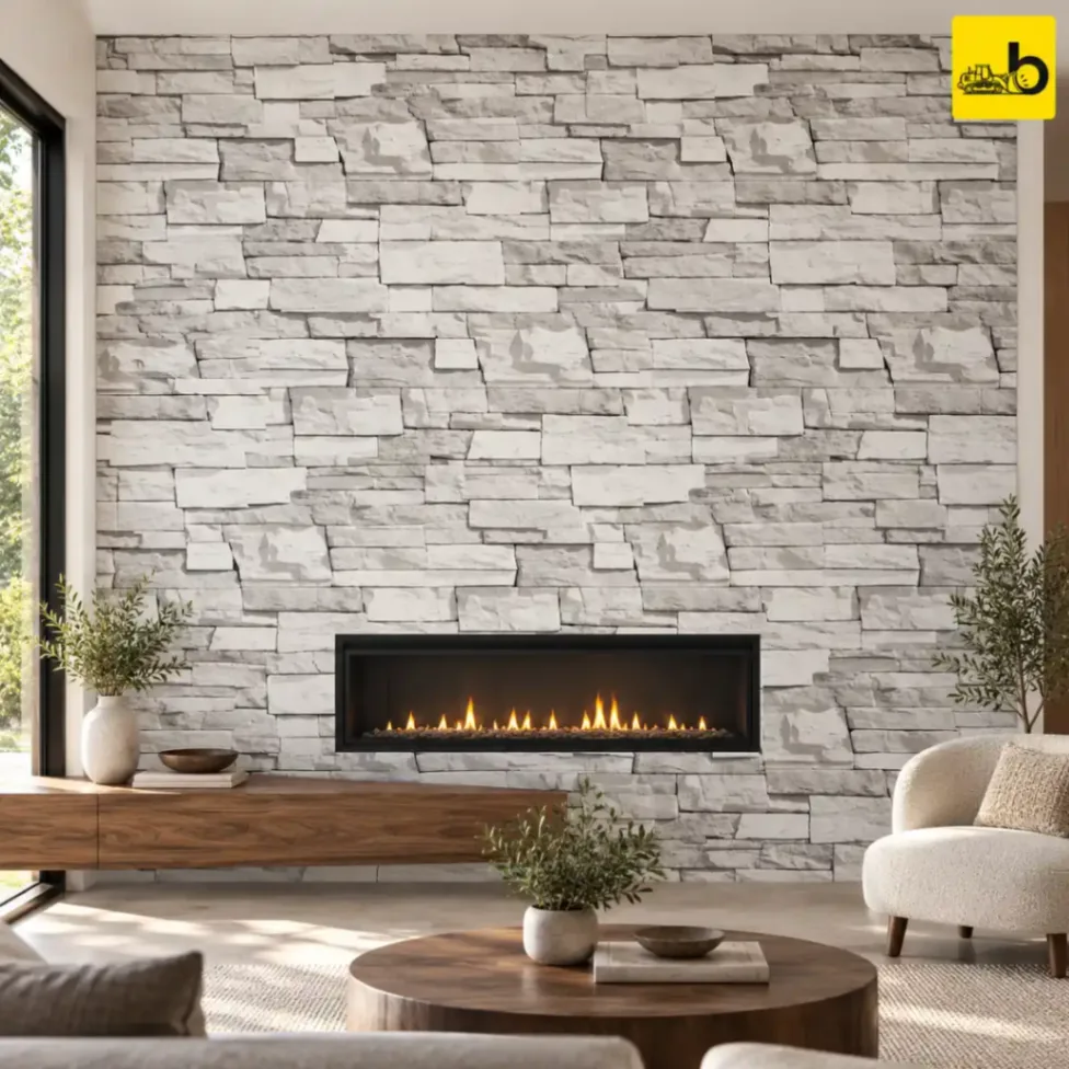 NITCO STACK STONE GREY Rustic Ceramic Wall Tile 300 × 600 mm