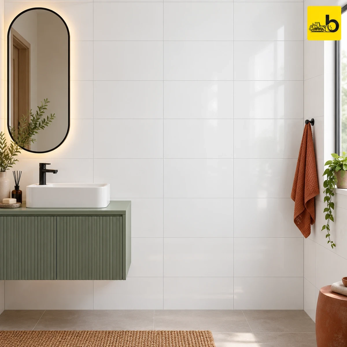 NITCO WHITE BIANCO Glossy Ceramic Wall Tile 300 × 450 mm