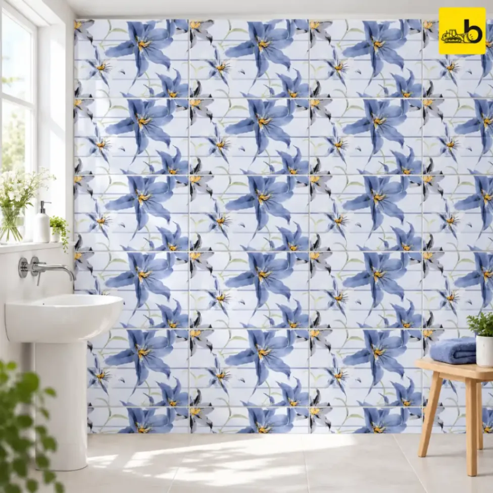 NITCO IRIS BLOOM DECOR Glossy Ceramic Wall Tile 300 × 450 mm