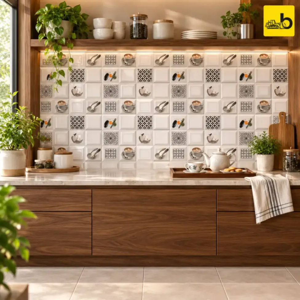 NITCO DULIN WHITE DECOR Glossy Ceramic Wall Tile 300 × 450 mm