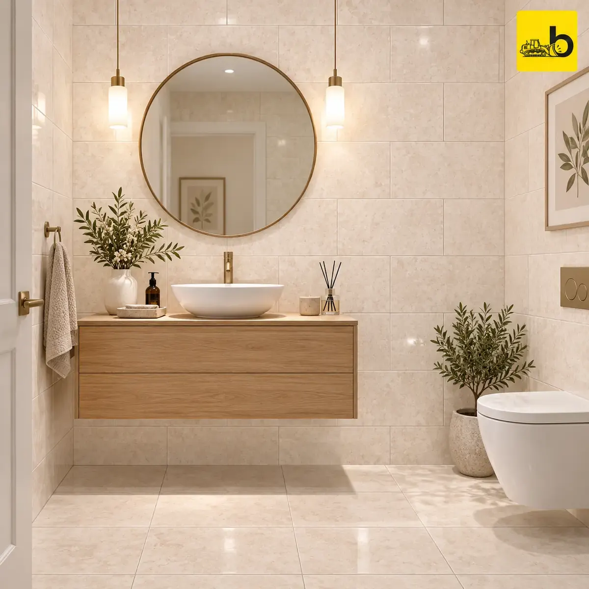 NITCO EMPERA BROWN LT Glossy Ceramic Wall Tile 300 × 450 mm