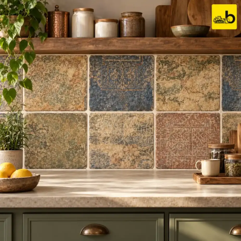 NITCO TRAVERTINE ECSTACY DECOR Glossy Ceramic Wall Tile 300 × 450 mm