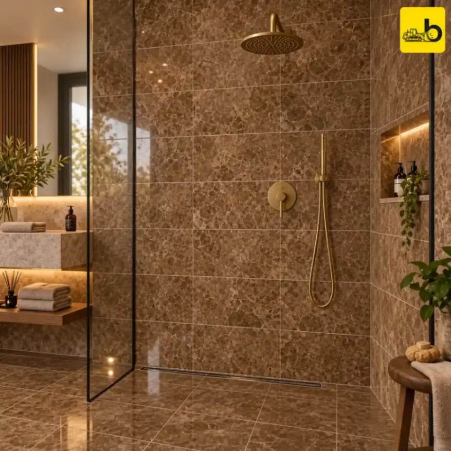 NITCO EMPERA BROWN DARK Glossy Ceramic Wall Tile 300 × 450 mm
