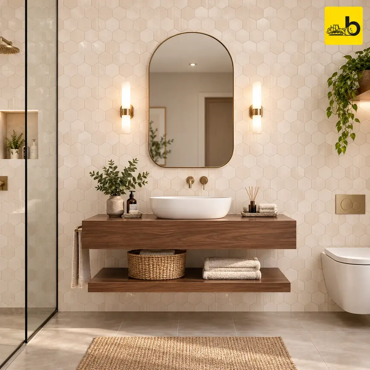 NITCO HEX BEIGE LT Glossy Ceramic Wall Tile 300 × 450 mm