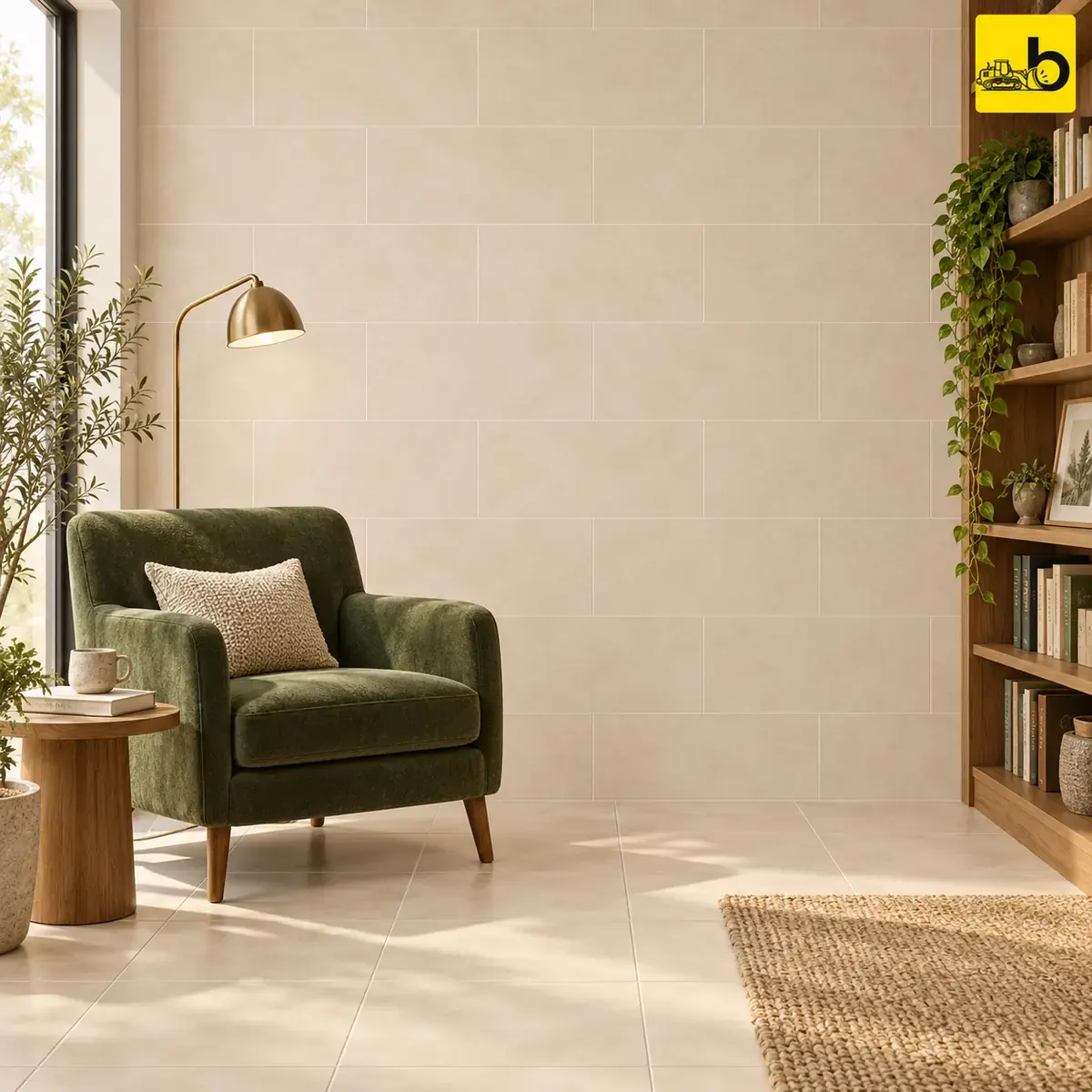 NITCO CRUST HEX BEIGE Satin Matte Ceramic Floor Tile 300 × 300 mm