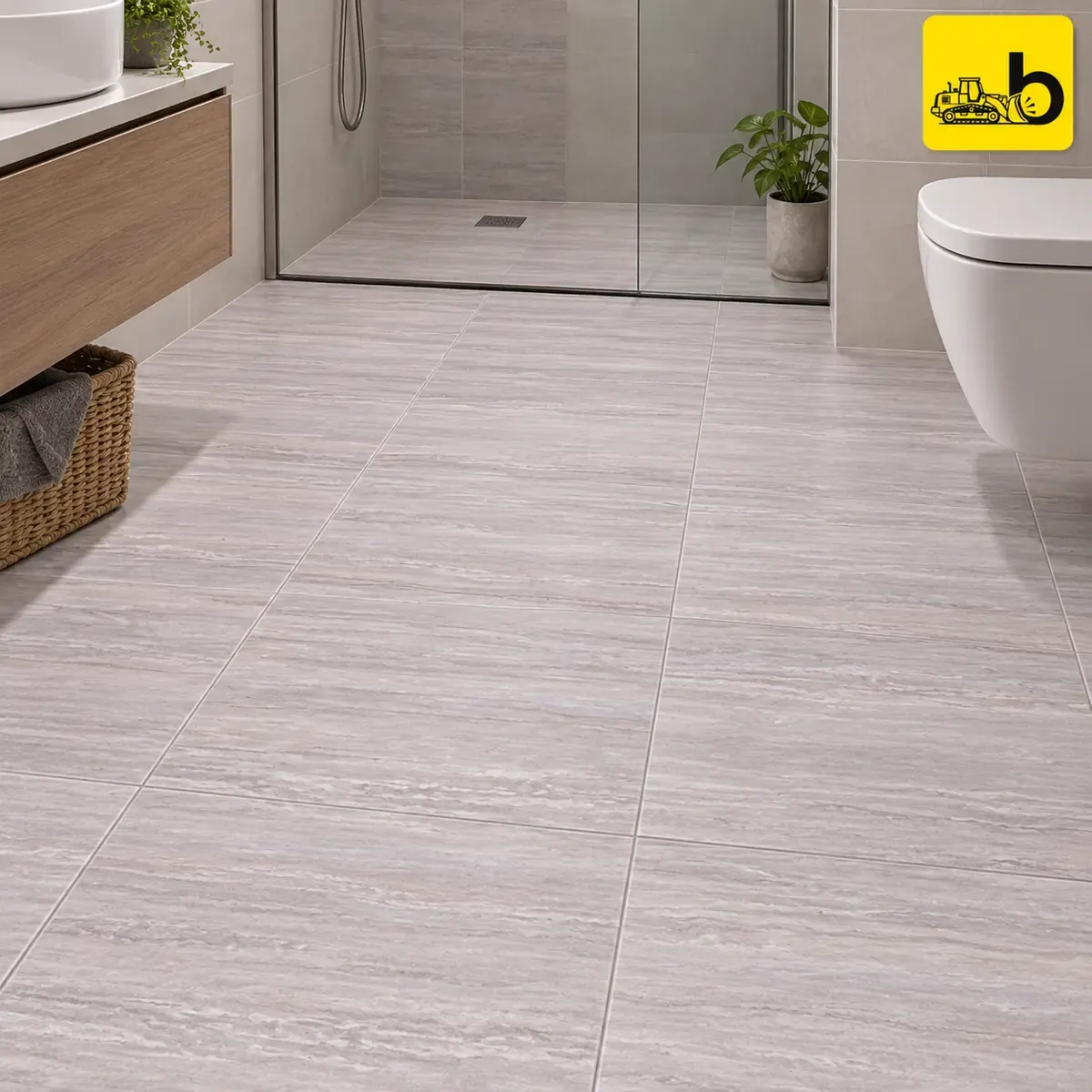 NITCO CRUST GREY CLOUD Satin Matte Ceramic Floor Tile 300 × 300 mm