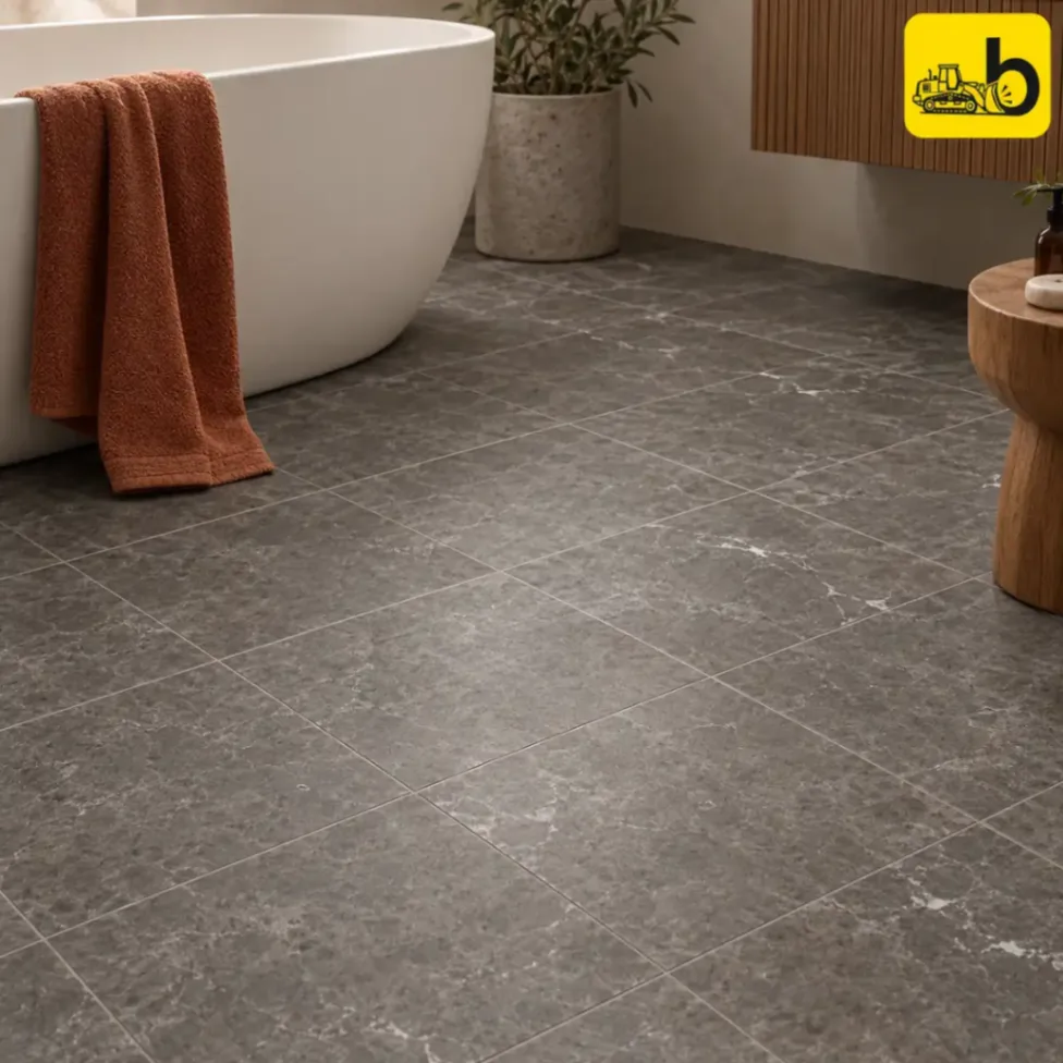 NITCO CRUST FONDI GREY Satin Matte Ceramic Floor Tile 300 × 300 mm