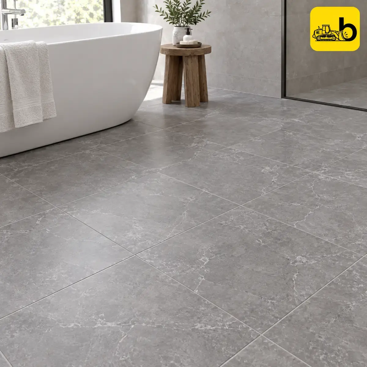 NITCO CRUST NULVI GREY Satin Matte Ceramic Floor Tile 300 × 300 mm