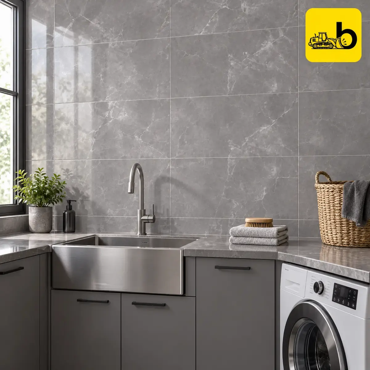 NITCO NULVI GREY DARK Glossy Ceramic Wall Tile 300 × 450 mm